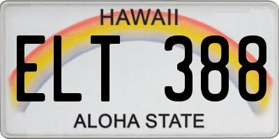 HI license plate ELT388