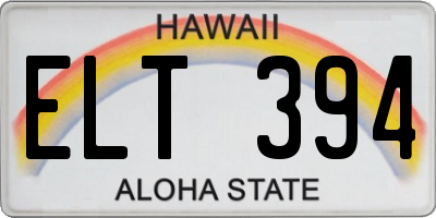 HI license plate ELT394