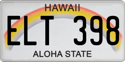 HI license plate ELT398