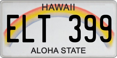HI license plate ELT399
