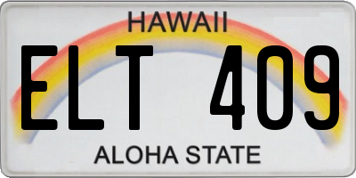 HI license plate ELT409