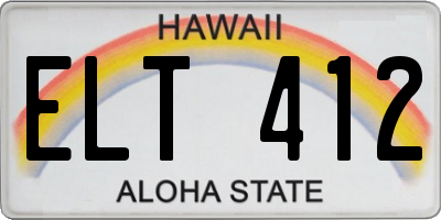 HI license plate ELT412