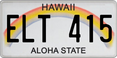 HI license plate ELT415
