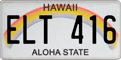 HI license plate ELT416