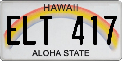 HI license plate ELT417
