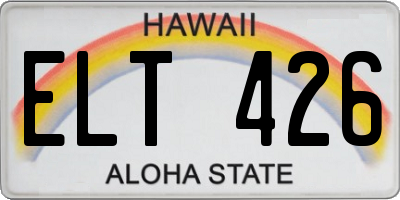 HI license plate ELT426