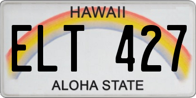 HI license plate ELT427