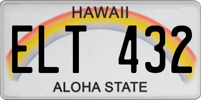 HI license plate ELT432