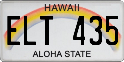 HI license plate ELT435