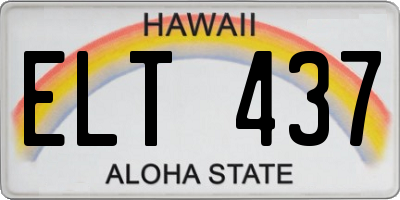 HI license plate ELT437