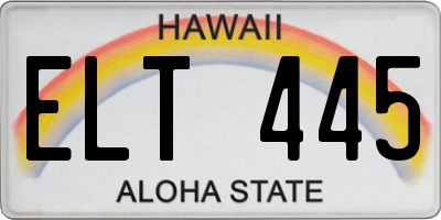 HI license plate ELT445