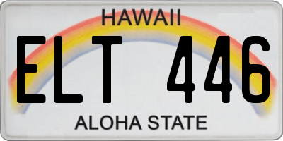 HI license plate ELT446