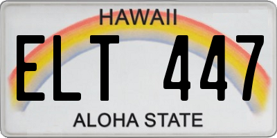 HI license plate ELT447