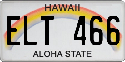 HI license plate ELT466