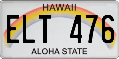 HI license plate ELT476