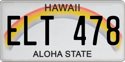 HI license plate ELT478