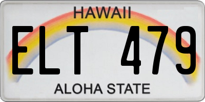 HI license plate ELT479