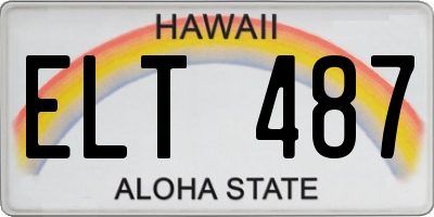 HI license plate ELT487