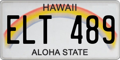 HI license plate ELT489