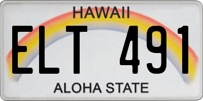 HI license plate ELT491