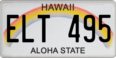HI license plate ELT495