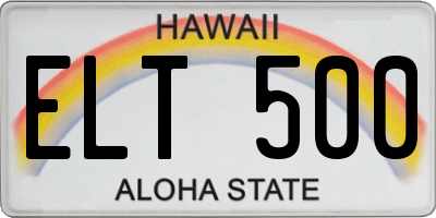 HI license plate ELT500