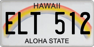 HI license plate ELT512