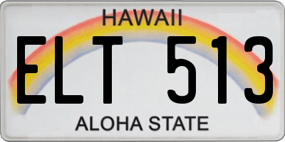 HI license plate ELT513