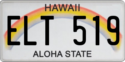 HI license plate ELT519