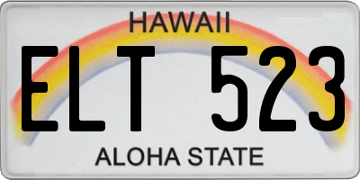 HI license plate ELT523