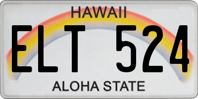 HI license plate ELT524