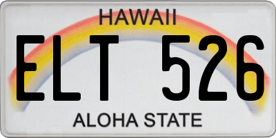 HI license plate ELT526