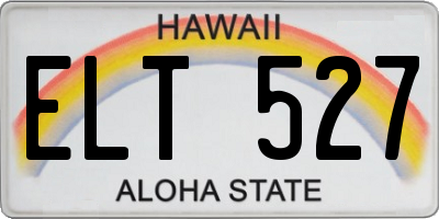 HI license plate ELT527