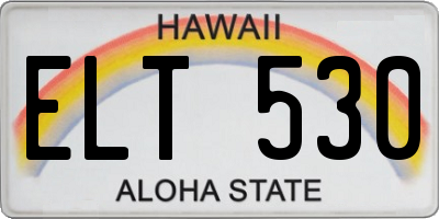 HI license plate ELT530