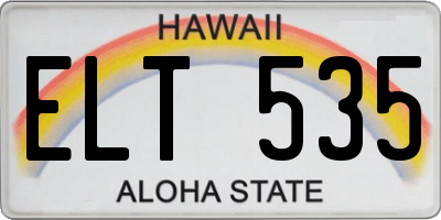 HI license plate ELT535