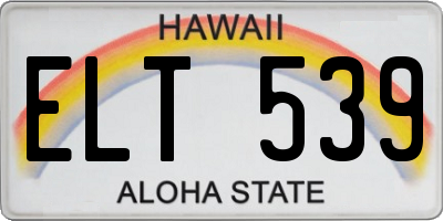 HI license plate ELT539