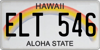 HI license plate ELT546
