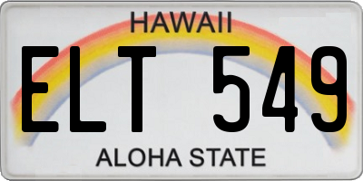 HI license plate ELT549