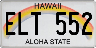 HI license plate ELT552