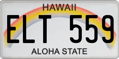 HI license plate ELT559