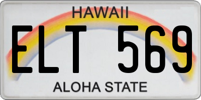 HI license plate ELT569