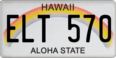 HI license plate ELT570