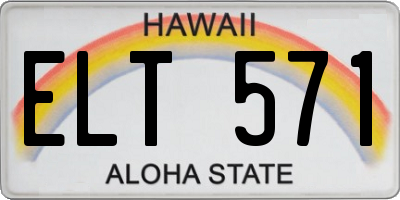 HI license plate ELT571