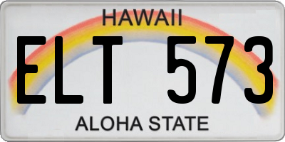 HI license plate ELT573