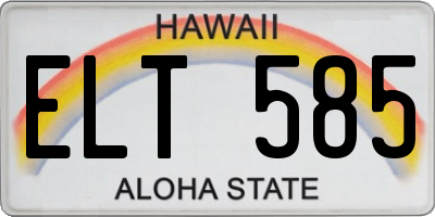 HI license plate ELT585