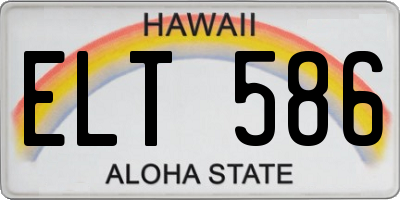 HI license plate ELT586
