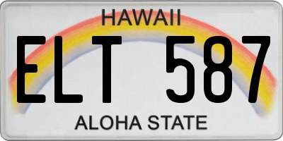HI license plate ELT587