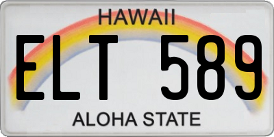 HI license plate ELT589