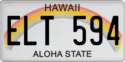 HI license plate ELT594