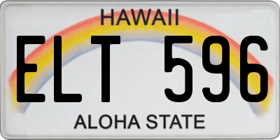 HI license plate ELT596